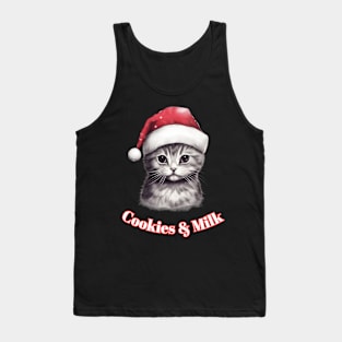 Cookies & Milk - Christmas Cat - Winter Holiday Tank Top